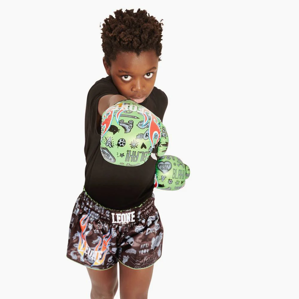 Shorts pour enfants kick-thai Leone Flames ABJ20  - Image 4